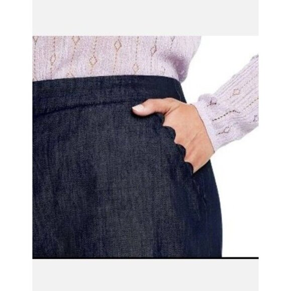 Kika Vargas x Target Womens 24W/26W Wide Leg Scalloped Pocket Indigo Pants NEW - Picture 3 of 8